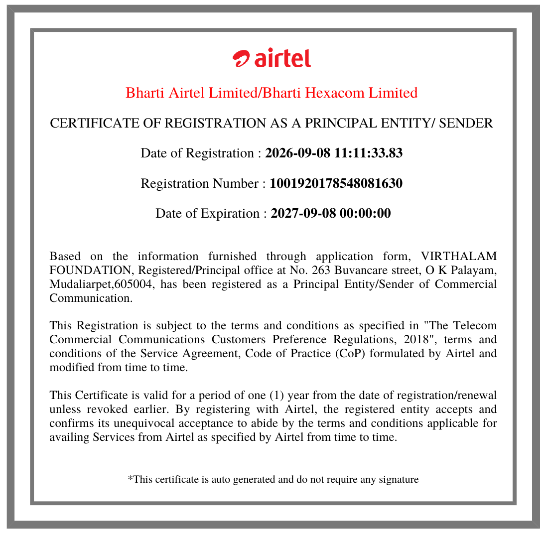 Airtel registration certificate